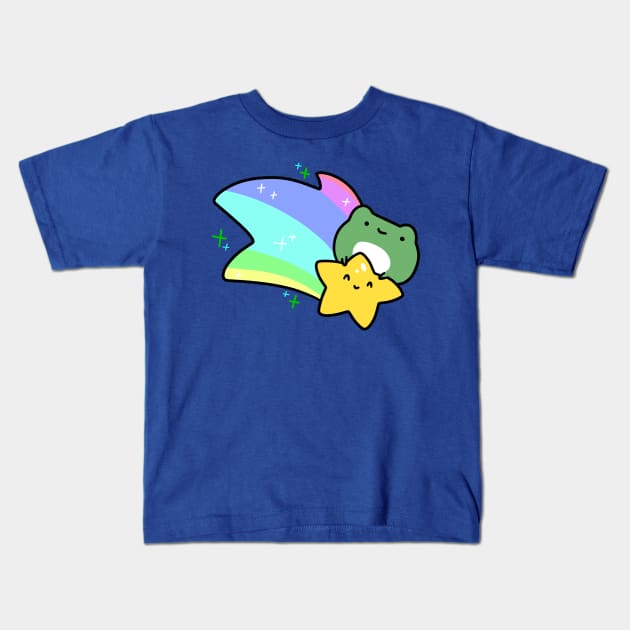 Rainbow Shooting Star Frog Kids T-Shirt by saradaboru